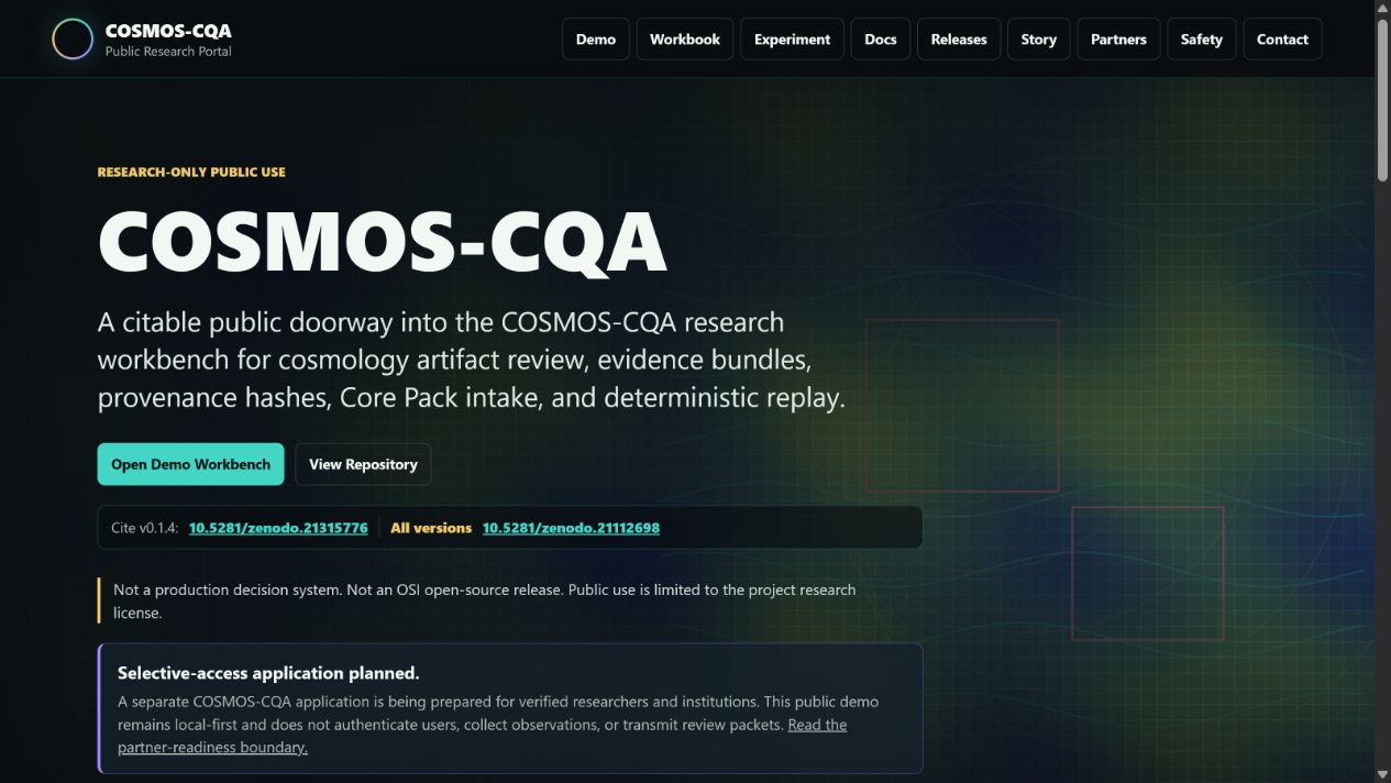 COSMOS-CQA public research portal